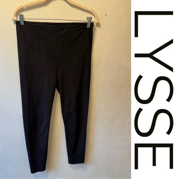 Lysse Pants - LYSSÉ Black Suede Feel Stretch Leggings Size M Pull-On Slim Fit Ankle Pants